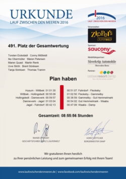 »Plan haben« Läufer beim Lauf zwischen den Meeren